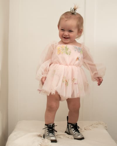 Customer photo review of Spring Garden Embroidery Romper - Garden Bliss