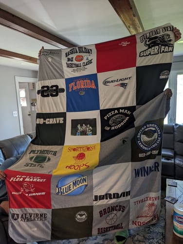 T-shirt quilt featuring broncos basketball by Brittany from NH