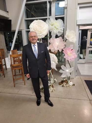 Customer photo review of Blue Gold Plaid Silk Tie Pocket Square Cufflinks Set