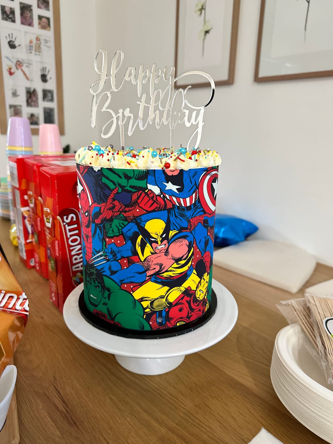 Customer photo review of Superhero Marvel Avengers - Edible Icing Cake Wrap
