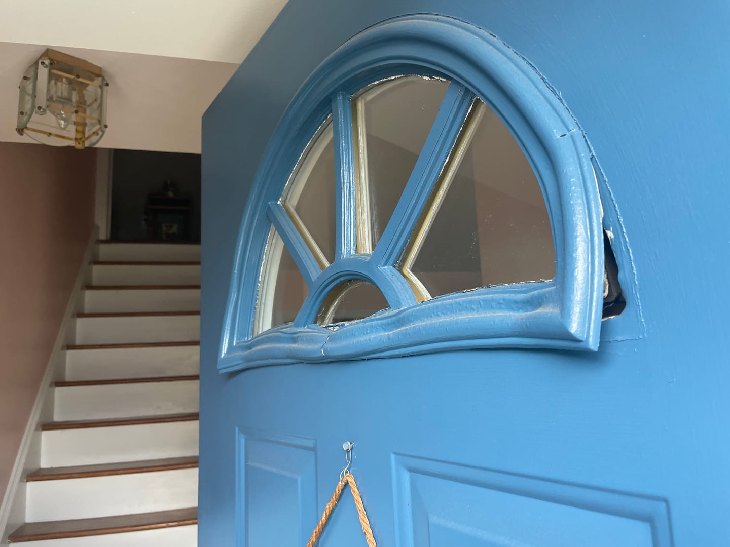 Customer photo review of Clear Sunburst Glass and Frame Kit (Fanlite 24" x 12" Frame Size)