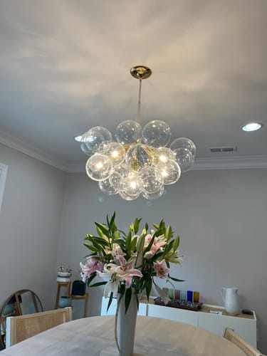 Customer photo review of Modern Cluster Glass Bubble Chandelier