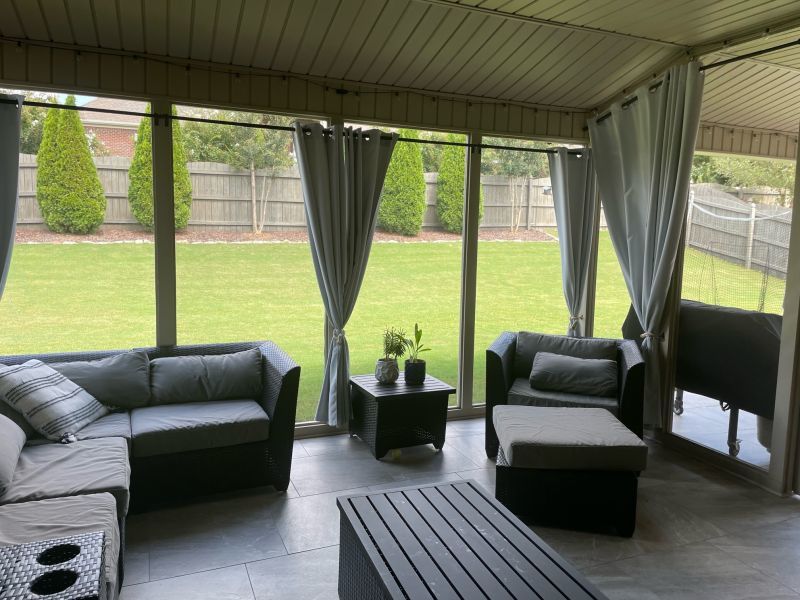 Customer photo review of Waterproof Grommet Top Patio Outdoor Curtain 1 Panel