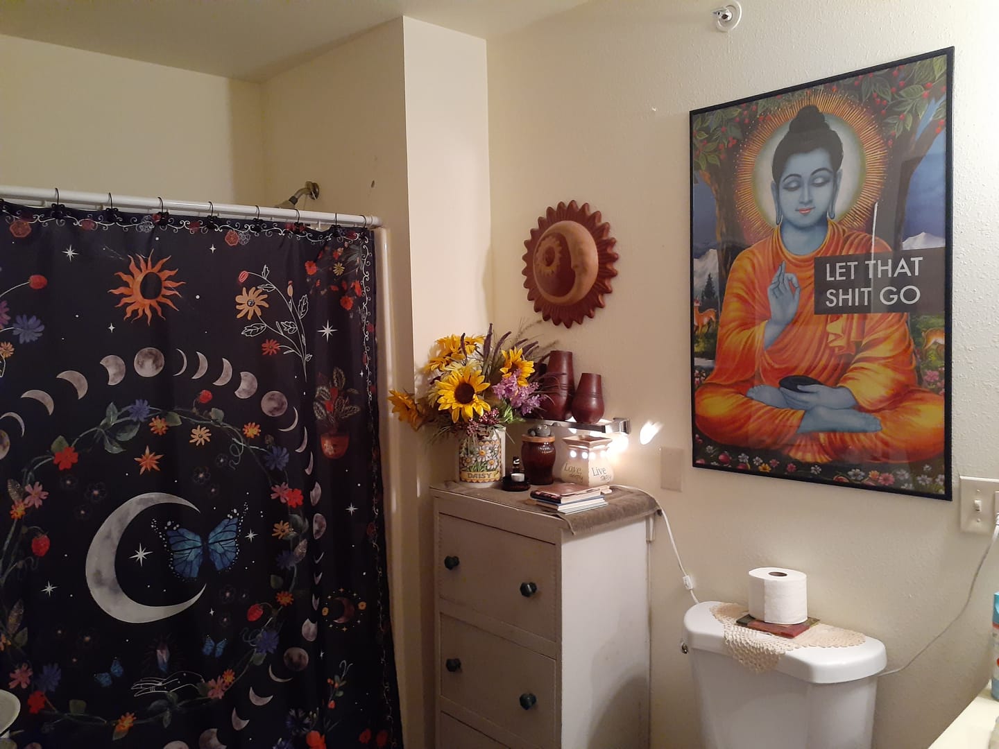 Customer photo review of Let That Shit Go Buddha Poster