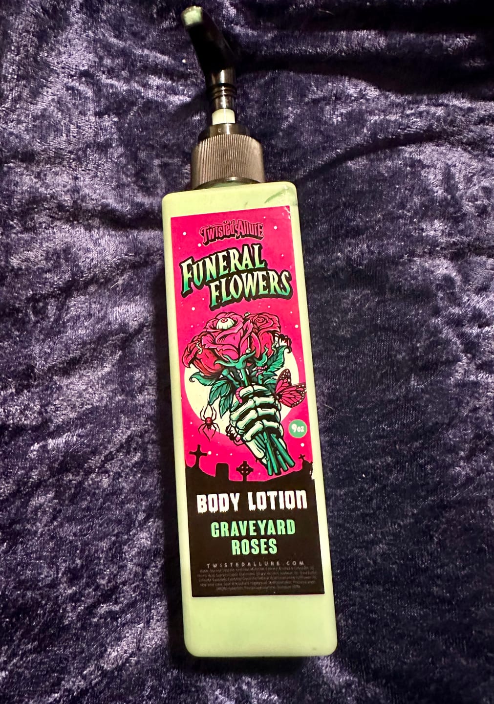 Customer photo review of Funeral Flowers body lotion (Graveyard Roses)