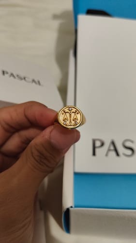 Customer photo review of Libra Small Signet Ring