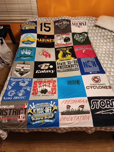 T-shirt quilt featuring cincinnati bearcats, cincinnati cyclones by Angela  from OH