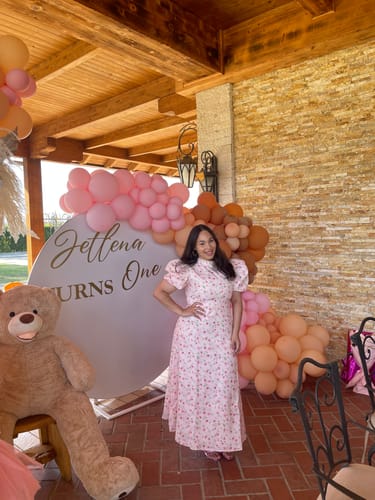 Customer photo review of Anne Louise Pink Dress