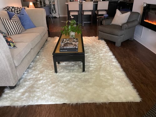 Customer photo review of Eco-Friendly Extra Large FAUX SheepSkin Area Rug
