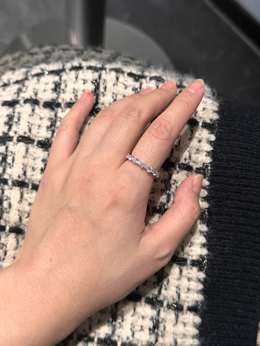 Customer photo review of Louily Lovely Round Cut Women's Wedding Band In Sterling Silver