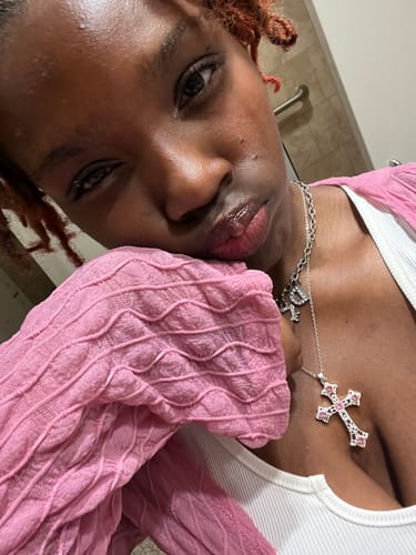 Customer photo review of Custom Name Rhinestone Letters Choker Necklace