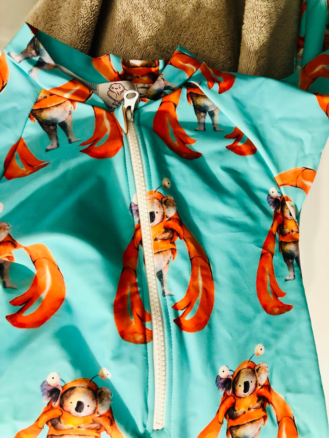 Customer photo review of Crab Koala Unisex Long Sleeve Zip Swimmers