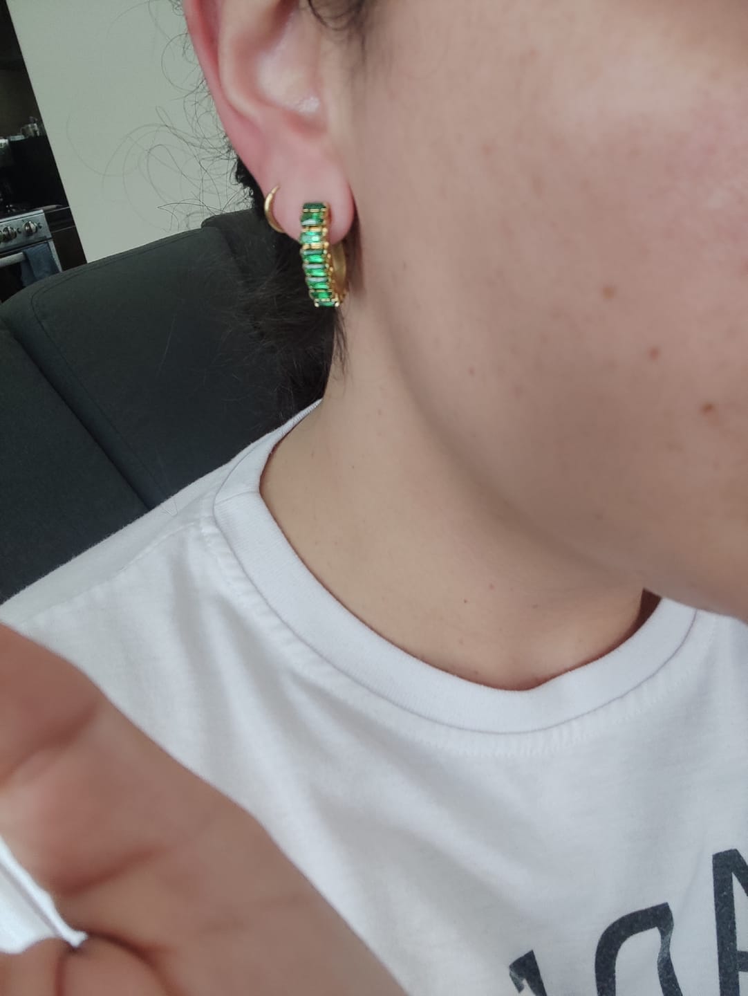Customer photo review of Aretes Bling