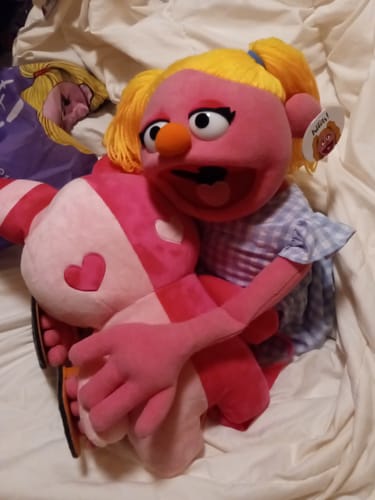 Customer photo review of Rabbit Plush Backpack 20" (PINK)