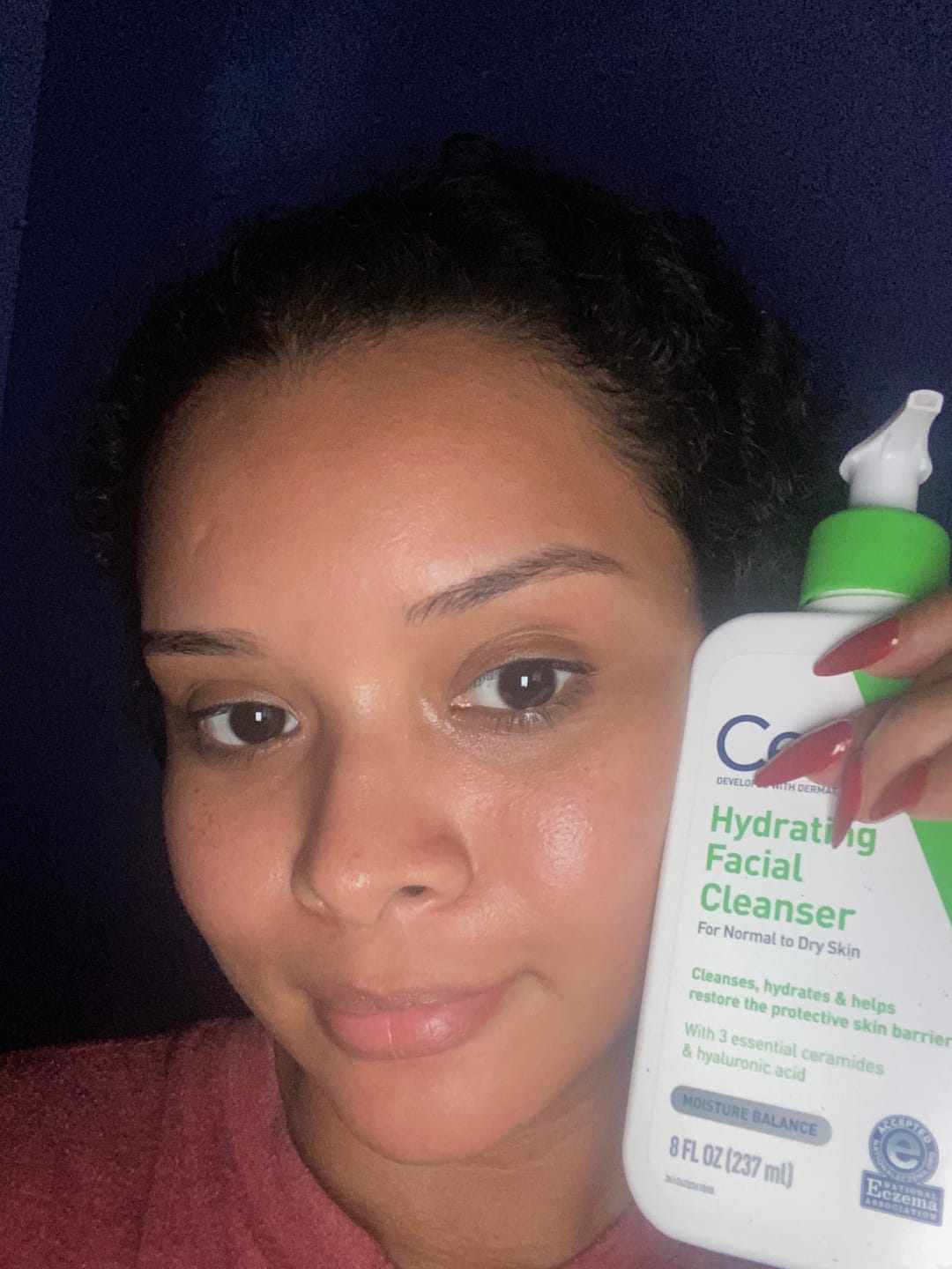 Customer photo review of Hydrating Facial Cleanser