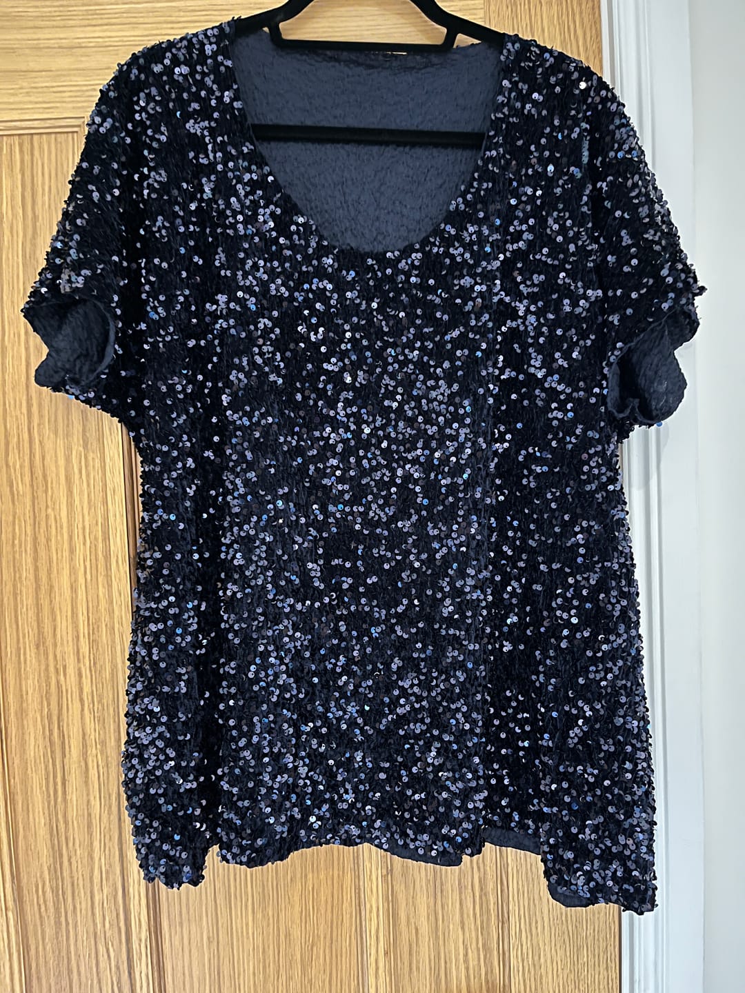 Customer photo review of Heavy Sequin Velvet Fabric