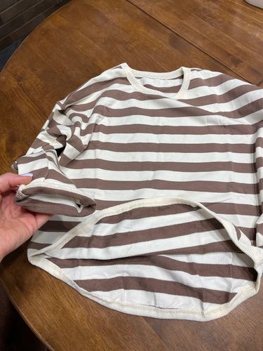 Customer photo review of Loose Striped Cotton Top
