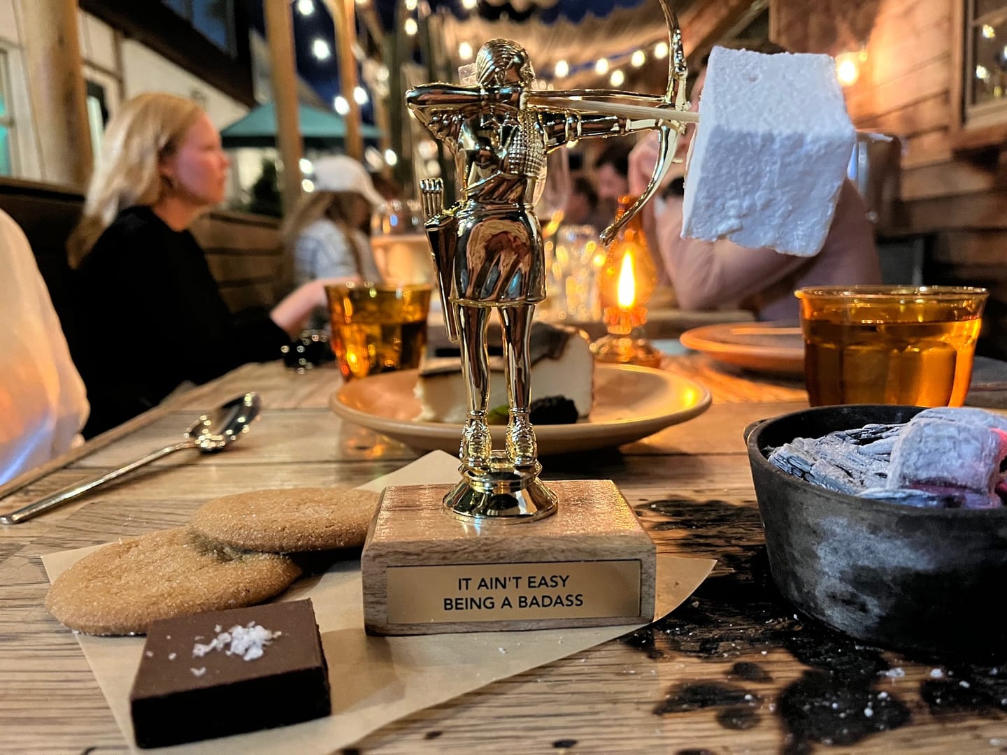 Customer photo review of IT AIN'T EASY BEING A BADASS trophy