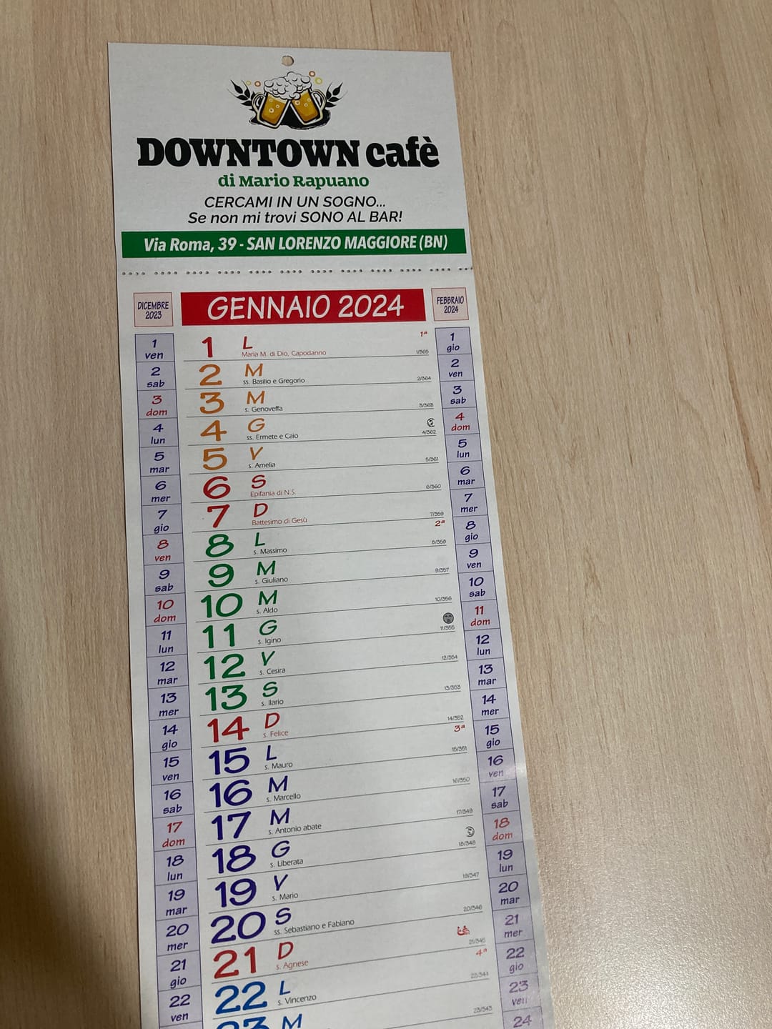 Customer photo review of Calendario Slim