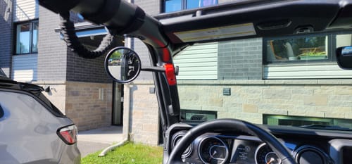Customer photo review of JL/JLU A-Pillar Side Jeep Mirrors with Base Mount Driver AND Passenger