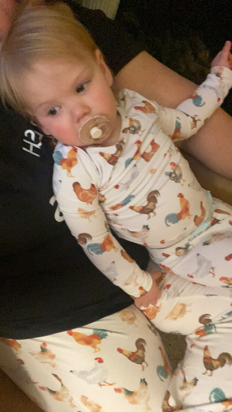 Customer photo review of Chicken Toddler/Youth Pajamas