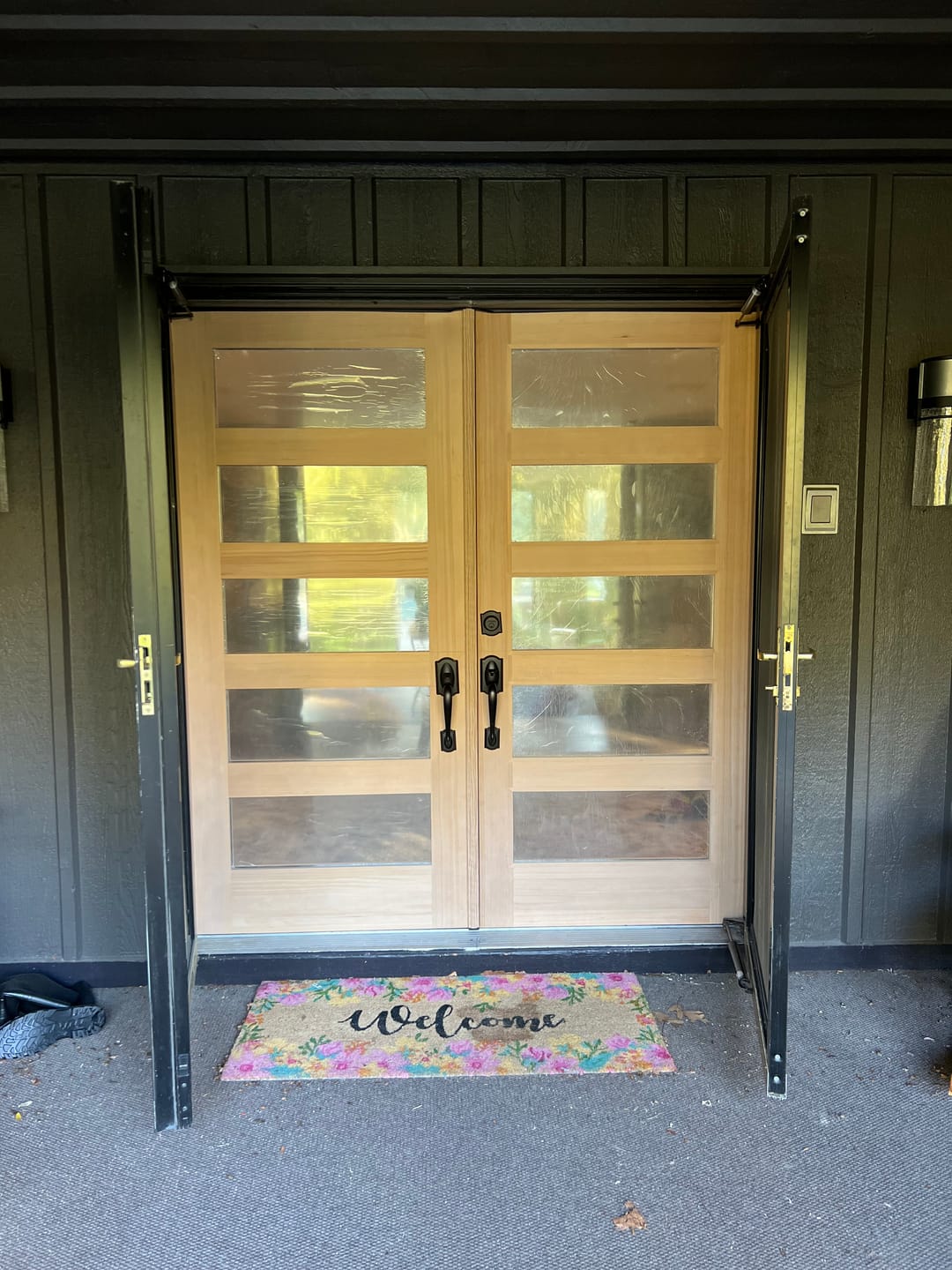Customer photo review of Thermal Aluminum Astragal (Bronze Stainable) - without hardware