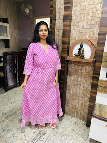 Customer photo review of Pink Frilled Maxi