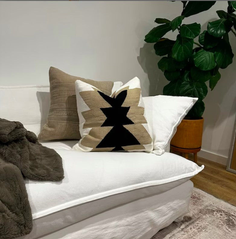 Customer photo review of Ash Black & Beige Throw Pillow