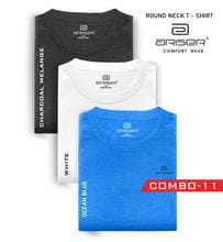 Customer photo review of Ariser Cotton Round Neck Solid T-Shirt Combo-11 ( Pack Of 3 )
