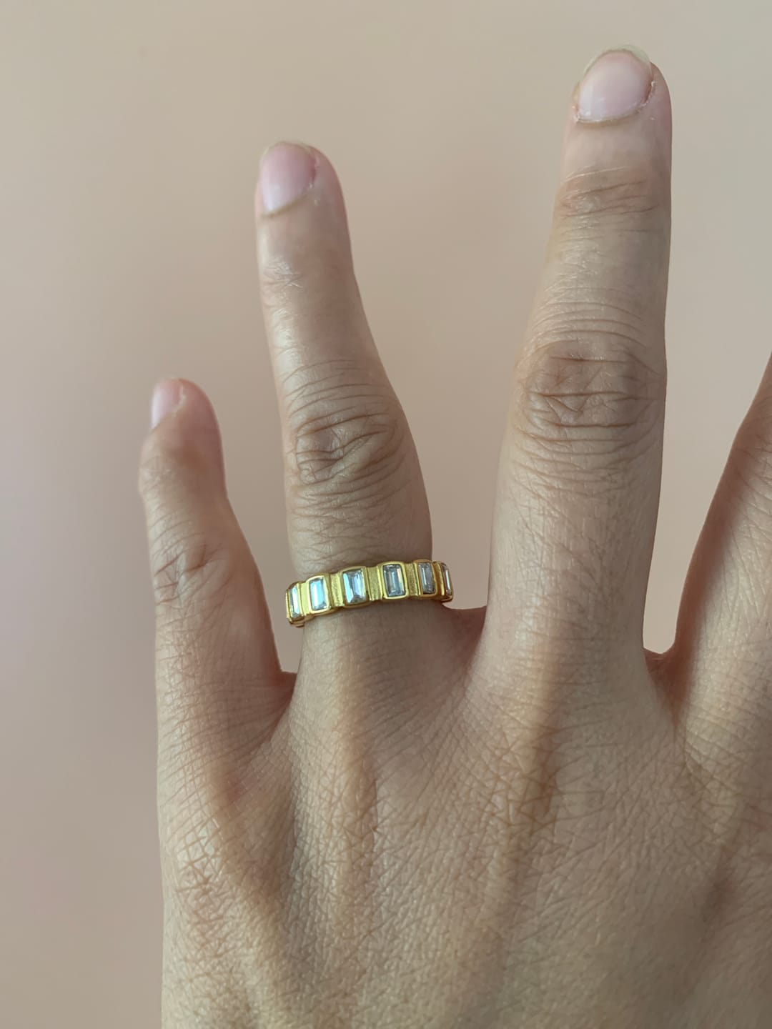 Customer photo review of Gigi Square Crystal Ring