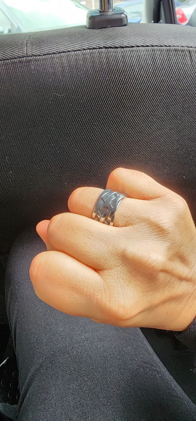 Customer photo review of Anillo Inter Wave - Acero Inox.