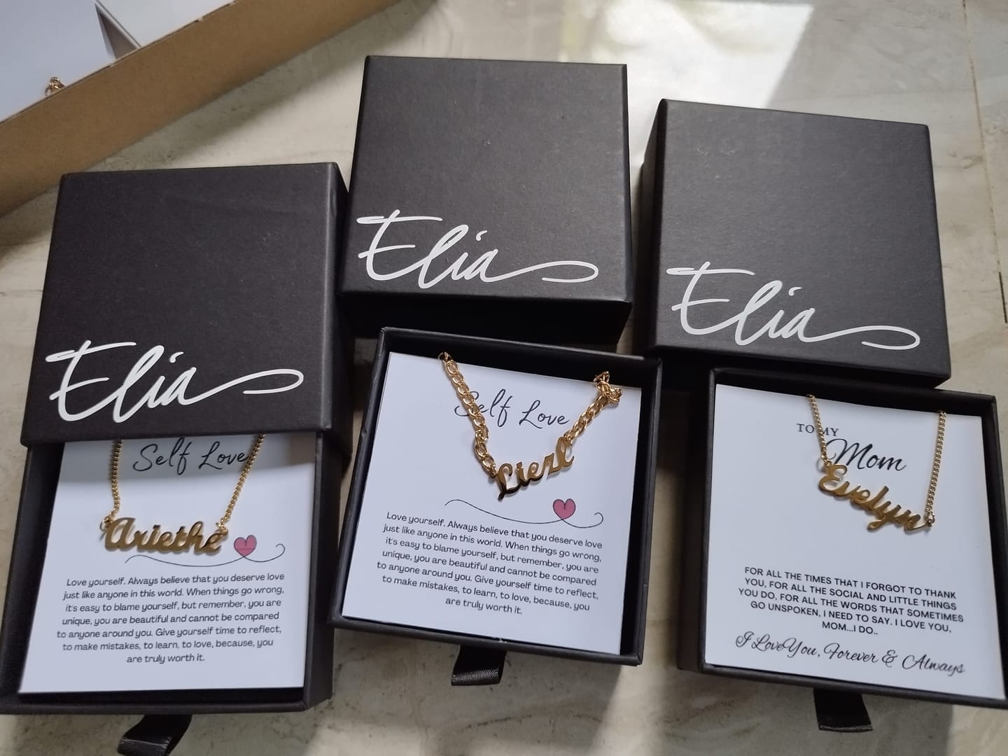 Customer photo review of Script-MT Personalized Name Necklace