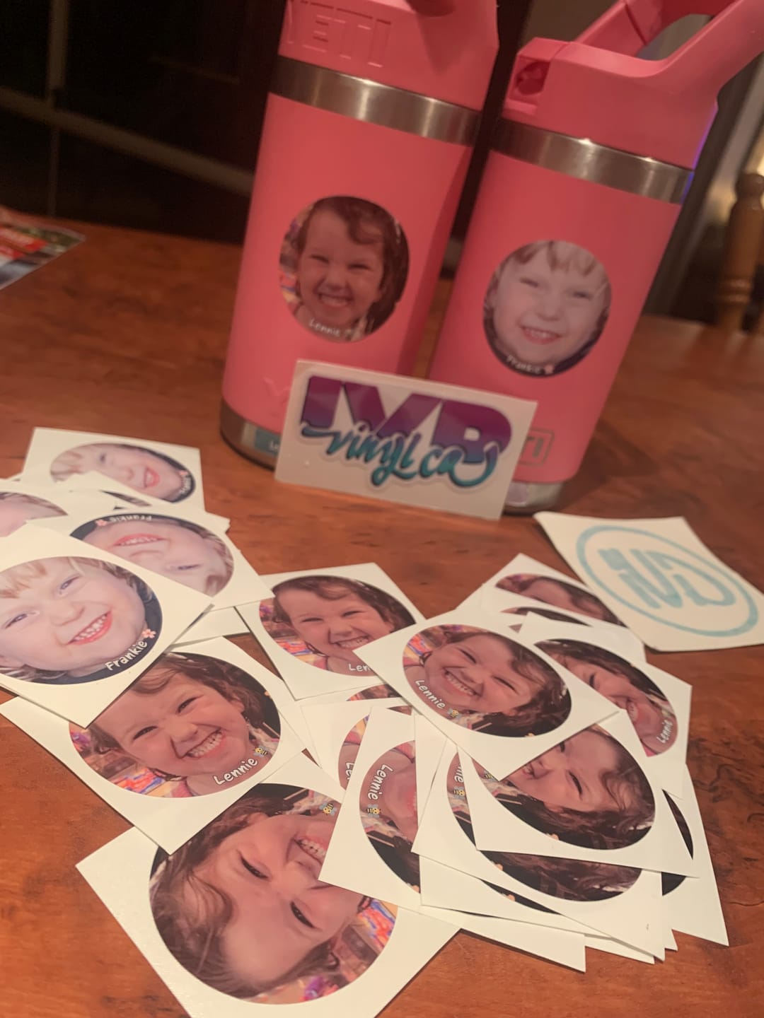Customer photo review of Bulk printed stickers – Circle