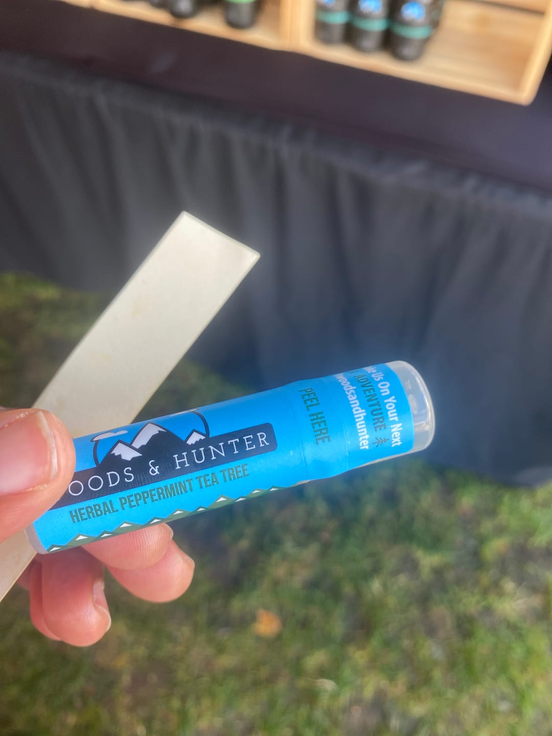 Customer photo review of Woods & Hunter USDA Organic Mint Eucalyptus Tree Lip Balm