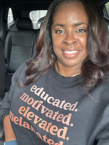 Customer photo review of Educated, Motivated, Elevated, Melanated - Sweatshirt