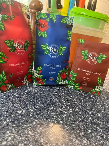 Customer photo review of Healthy Kick, Strawberry Zen, Chocolate Mint-Up Tea Pack