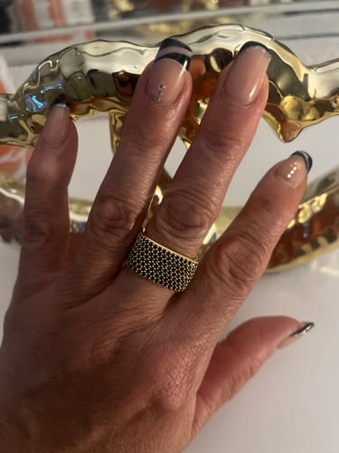 Customer photo review of Dazzling Square Zirconia Encrusted Ring