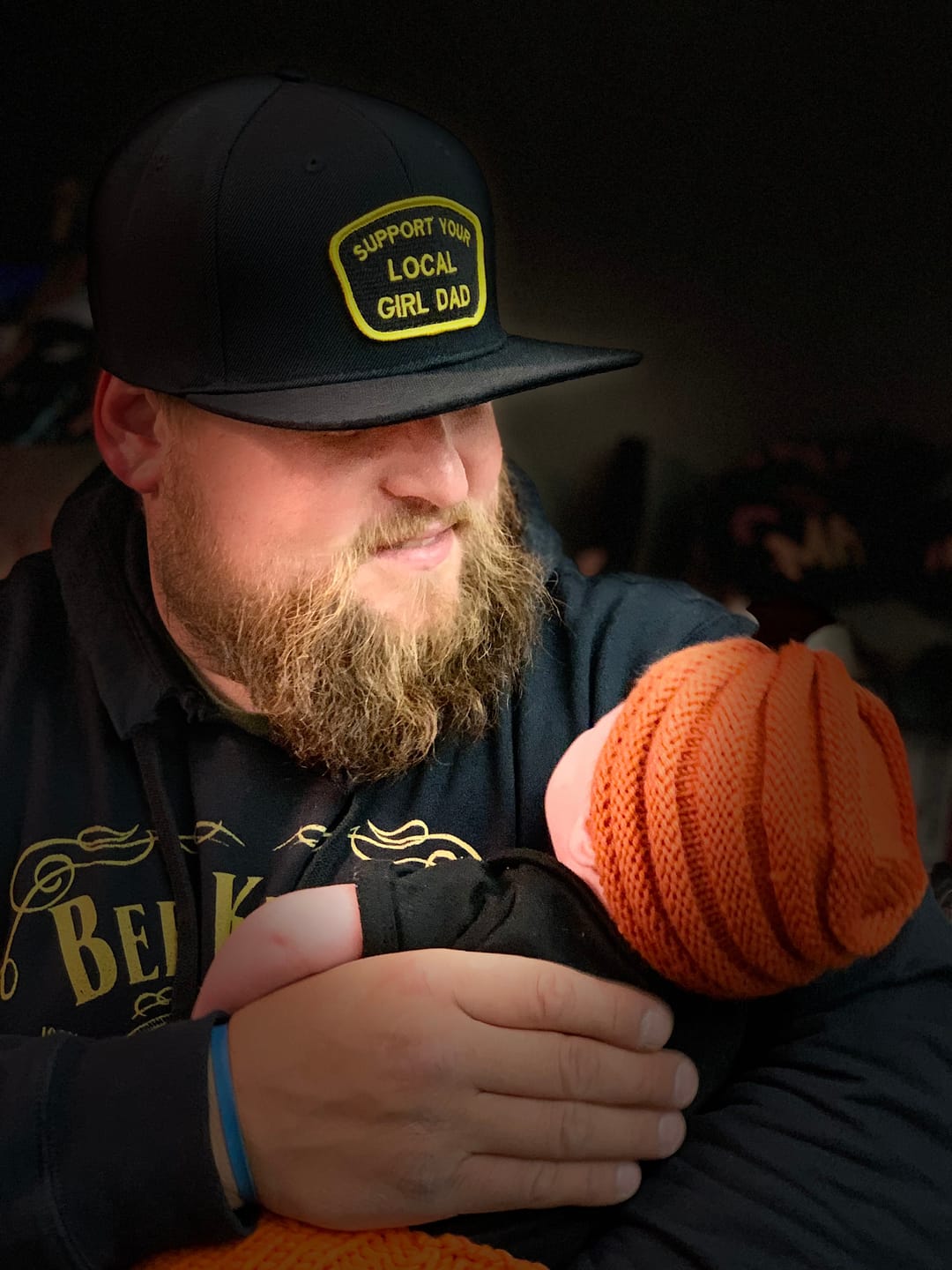 Customer photo review of Support Your Local Girl Dad Flat Bill Trucker