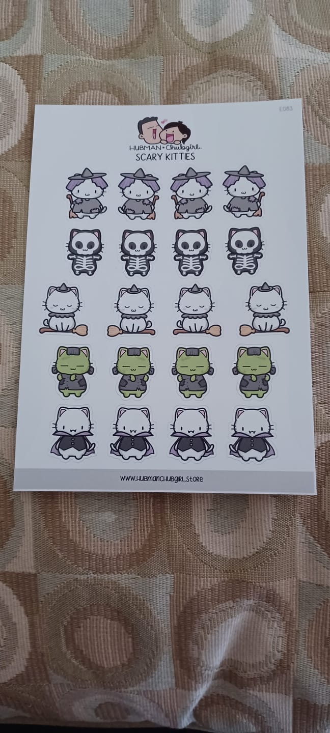 Customer photo review of Scary Kitties Planner Stickers