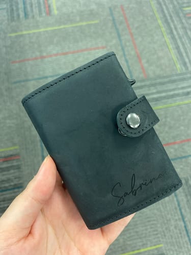 Customer photo review of EasyWallet - Personalised Leather Smart Wallet