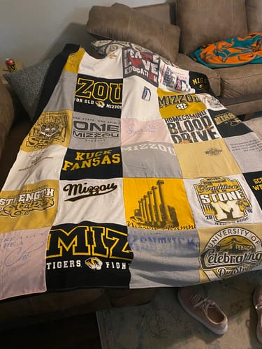 T-shirt quilt featuring mizzou tigers by Sherrill from IL