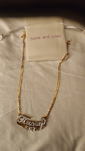 Customer photo review of Double Plated Heart Name Necklace