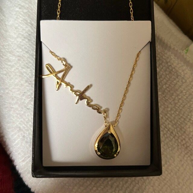 Customer photo review of Birthstone Name Necklace