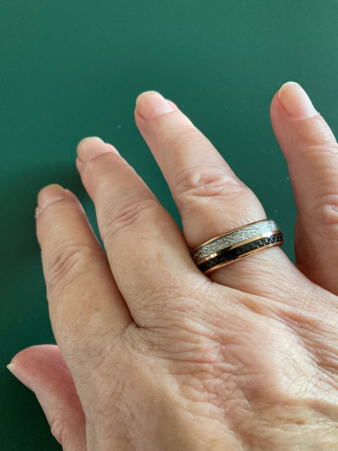 Customer photo review of The Rosie Black 8mm Wonder Ring