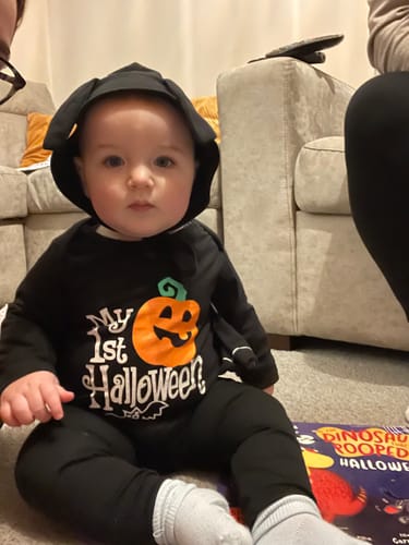 Customer photo review of 1st Halloween Bat Wings Baby Costume