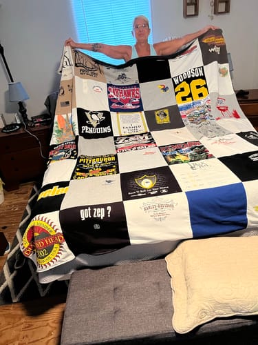 T-shirt quilt featuring pittsburgh penguins by SUSAN from FL