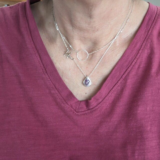 Customer photo review of Birthstone Name Necklace