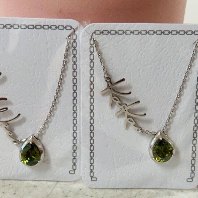 Customer photo review of Birthstone Name Necklace
