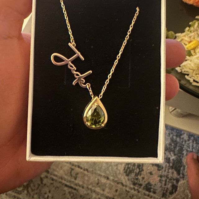 Customer photo review of Birthstone Name Necklace