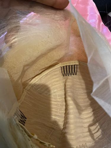 Customer photo review of Straight 613 Blonde Transparent Lace Frontal Bob Wig 150% Density